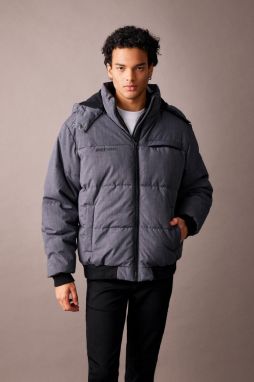 DEFACTO Regular Fit Hooded, Fleece Lined Puffer Coat