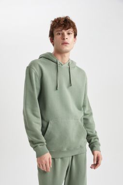 DEFACTO Regular Fit Hooded Washable Faded Effect Sweatshirt