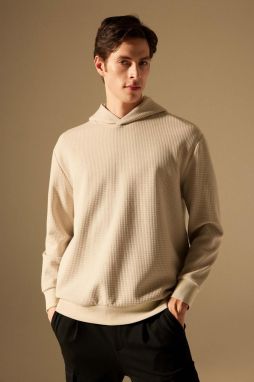 DEFACTO Oversize Fit Hooded Quilted Sweatshirt