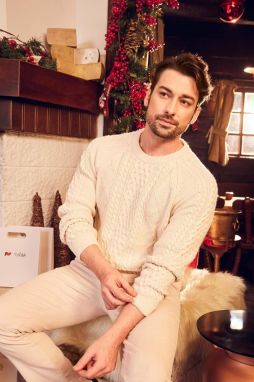 DEFACTO Standard Fit Patterned Crew Neck Sweater