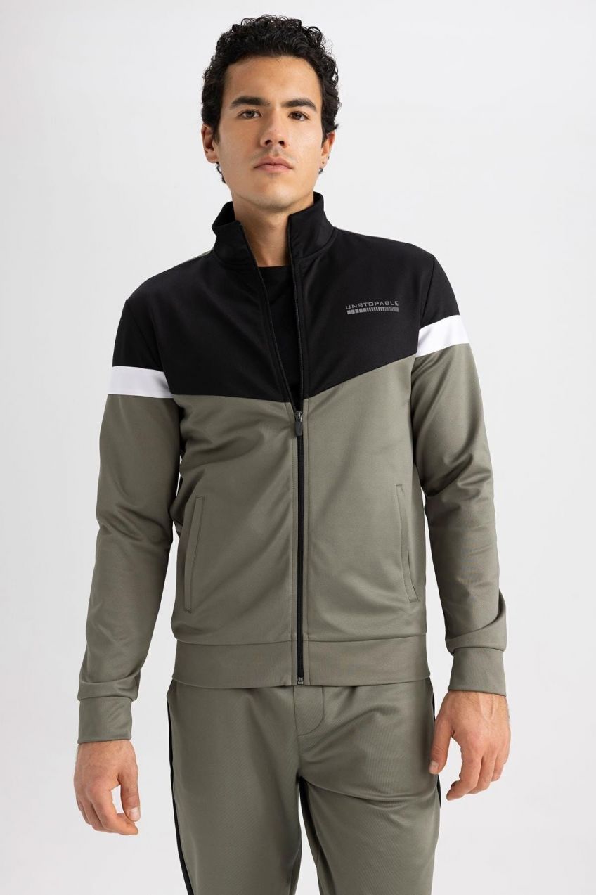 DEFACTO Fit Slim Fit Skuba Diving Fabric Zippered Sweatshirt