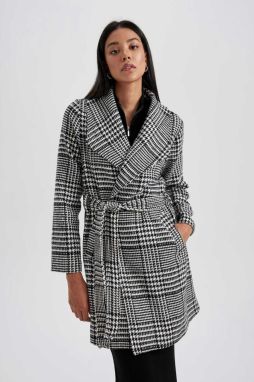 DEFACTO Regular Fit Plaid Patterned Cachet Coat