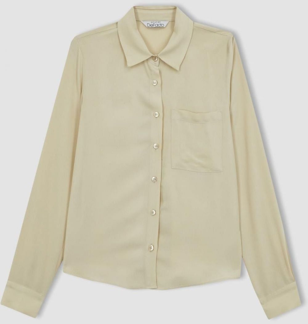 DEFACTO Regular Fit Long Sleeve Viscose Shirt