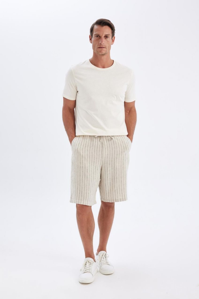 DEFACTO Relax Fit Linen Blend Bermuda Shorts
