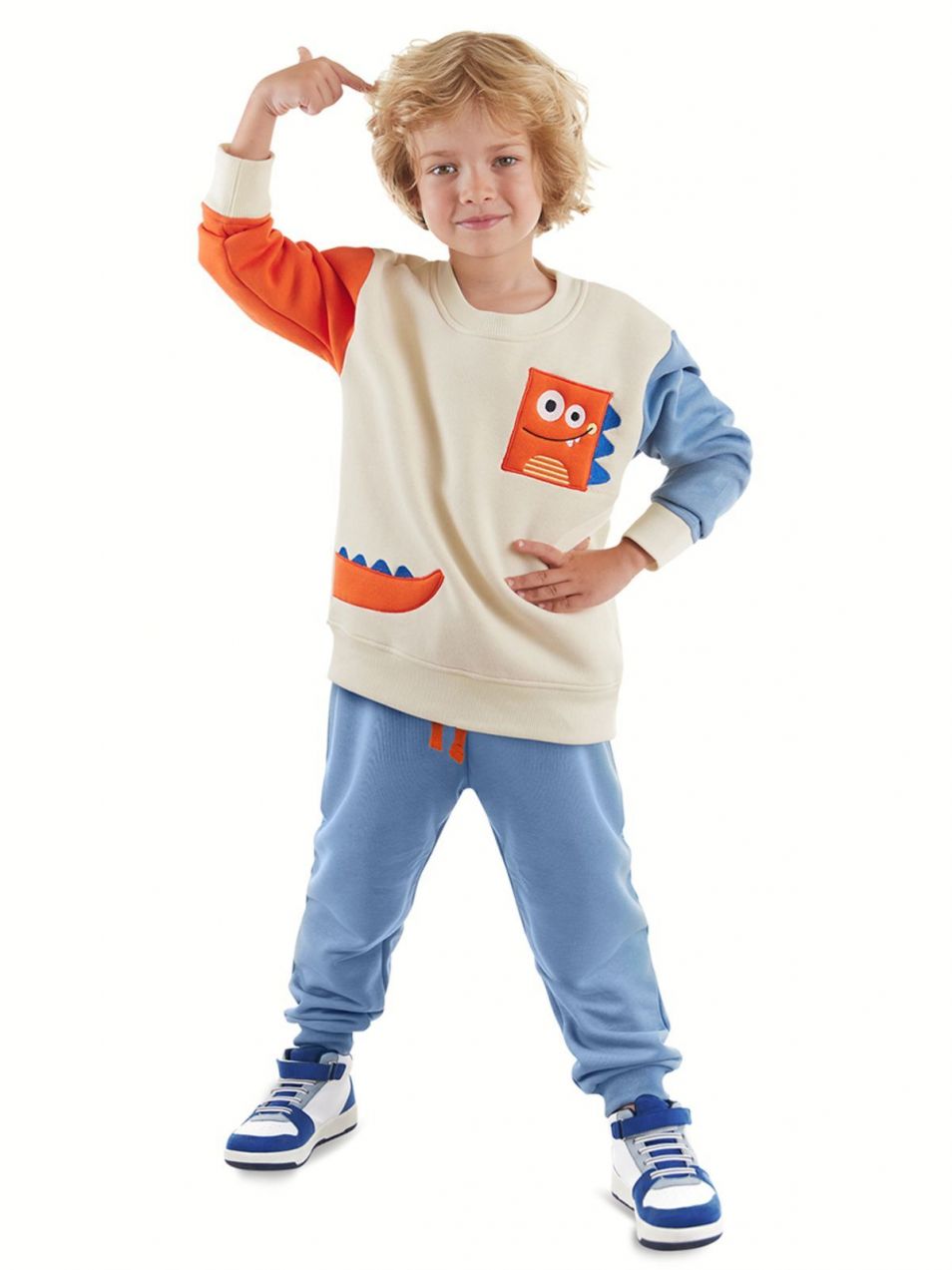 Denokids Dinosaur Boy Colorful Tracksuit