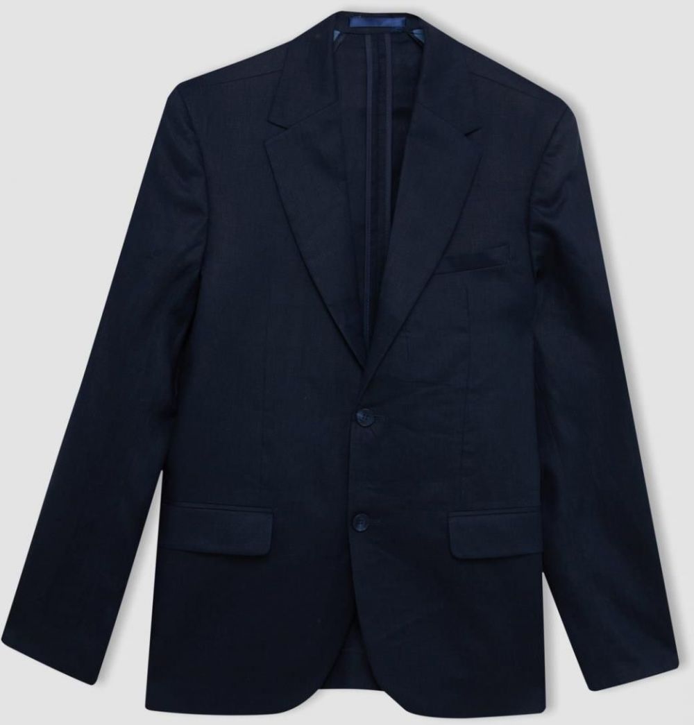 DEFACTO Regular Fit Half Lining Linen Blazer Jacket