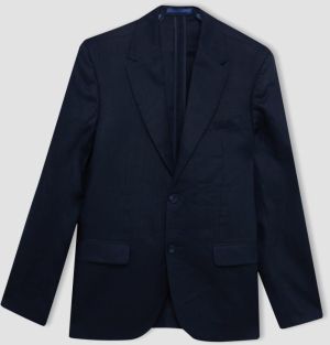 DEFACTO Regular Fit Half Lining Linen Blazer Jacket