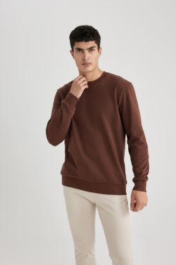 DEFACTO Regular Fit Crew Neck Basic Cotton Sweatshirt