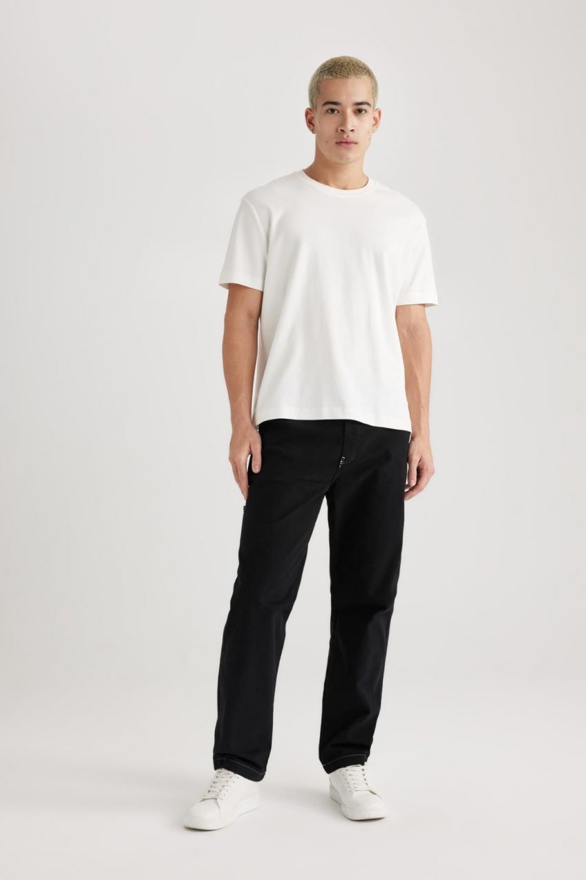 DEFACTO Wide Leg Fit Wide Pattern Normal Waist Wide Leg Trousers