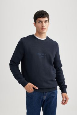 DEFACTO Regular Fit Crew Neck Waffle Sweatshirt