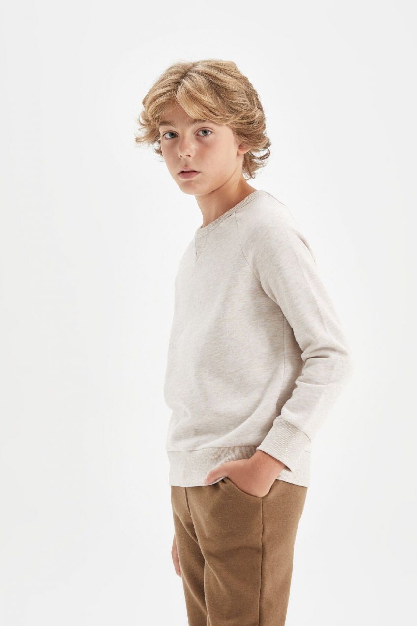 DEFACTO Boy's Crew Neck School Sweatshirt