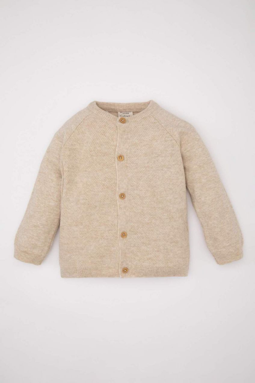 DEFACTO Baby Boy Crew Neck Buttoned Knitwear Cardigan