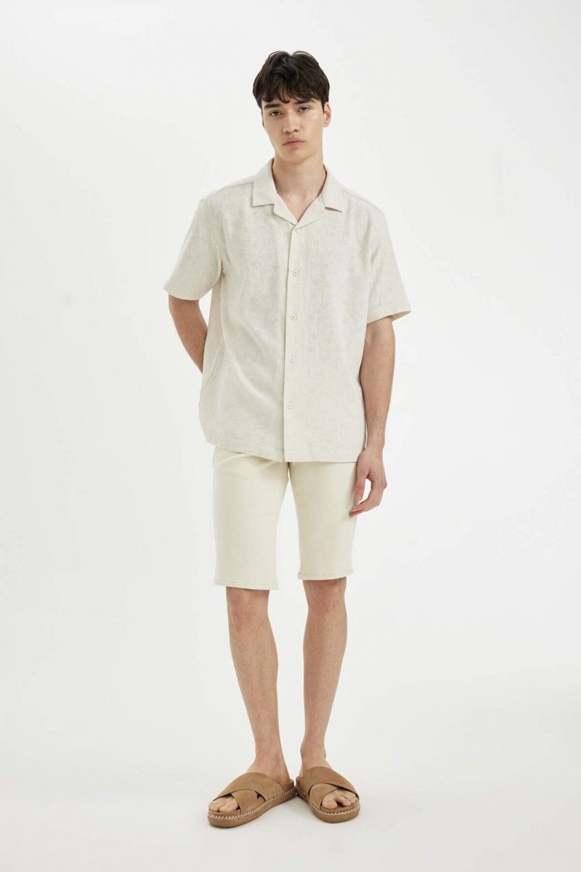 DEFACTO Slim Fit Narrow Fit Normal Waist Narrow Leg Jean Bermuda Shorts