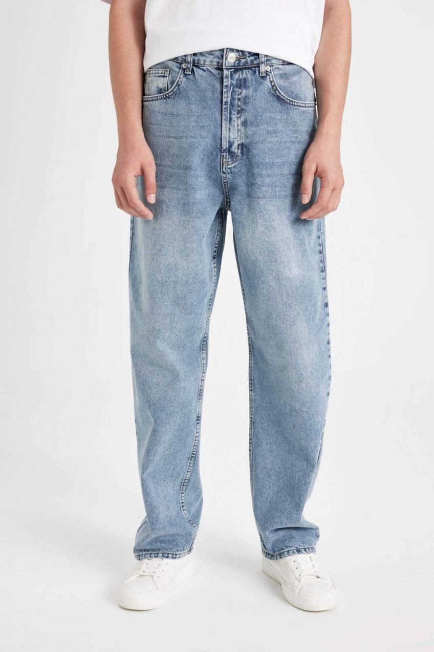 DEFACTO Baggy Fit Wide Fit Normal Waist Wide Leg Jean Trousers