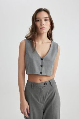DEFACTO Crop Blazer Vest