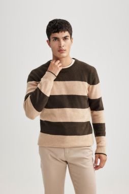 DEFACTO Standard Fit Striped Turtleneck Sweater