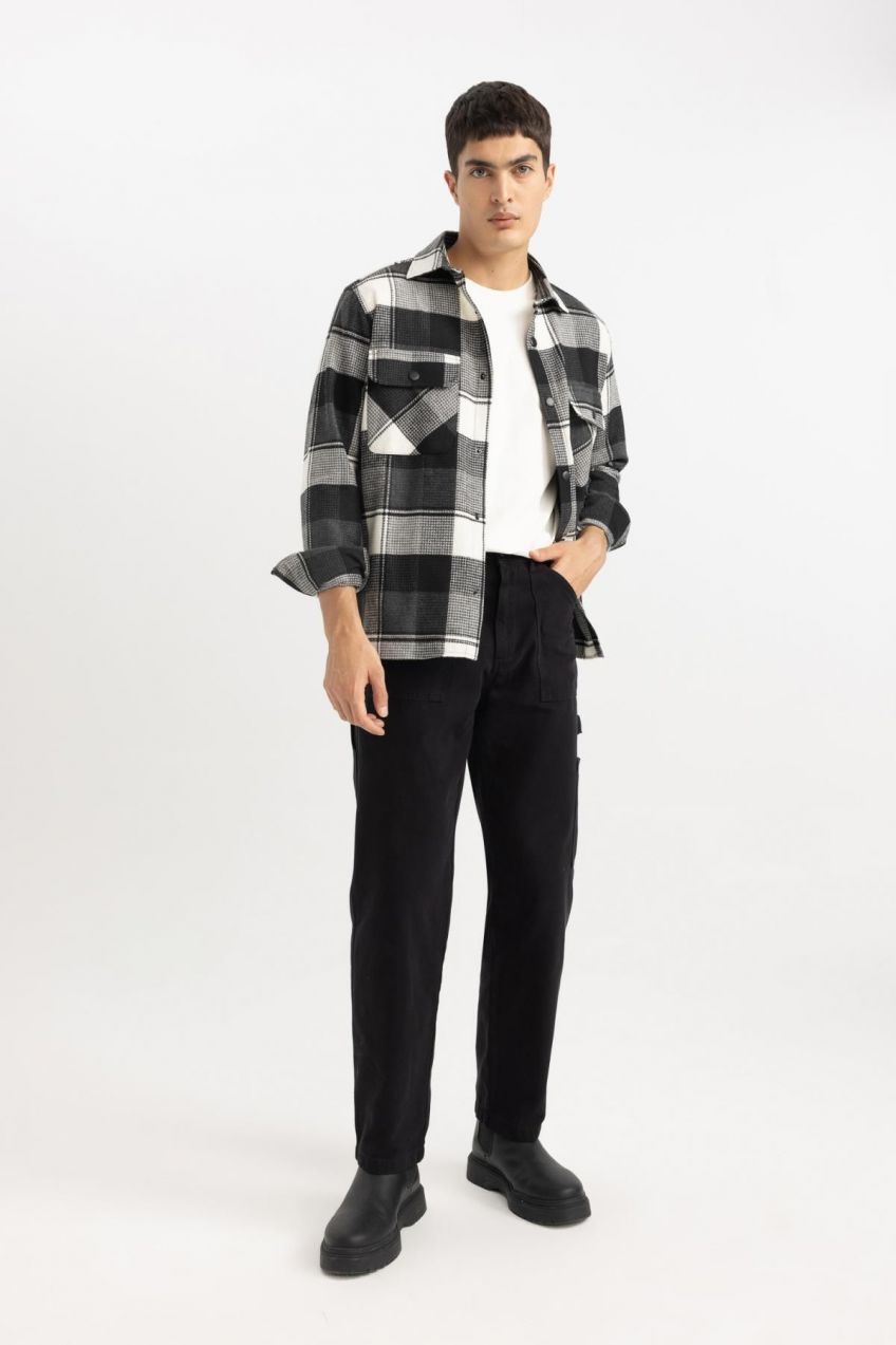DEFACTO Straight Fit Normal Cut Normal Waist Straight Leg Trousers