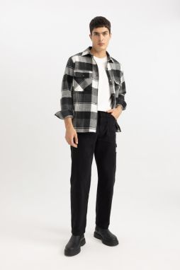 DEFACTO Straight Fit Normal Cut Normal Waist Straight Leg Trousers