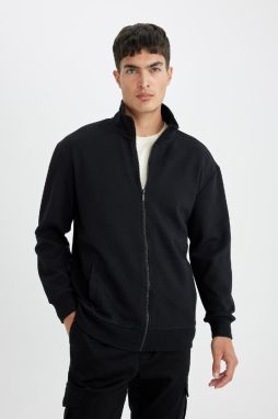 DEFACTO Comfort Fit Stand Collar Cardigan