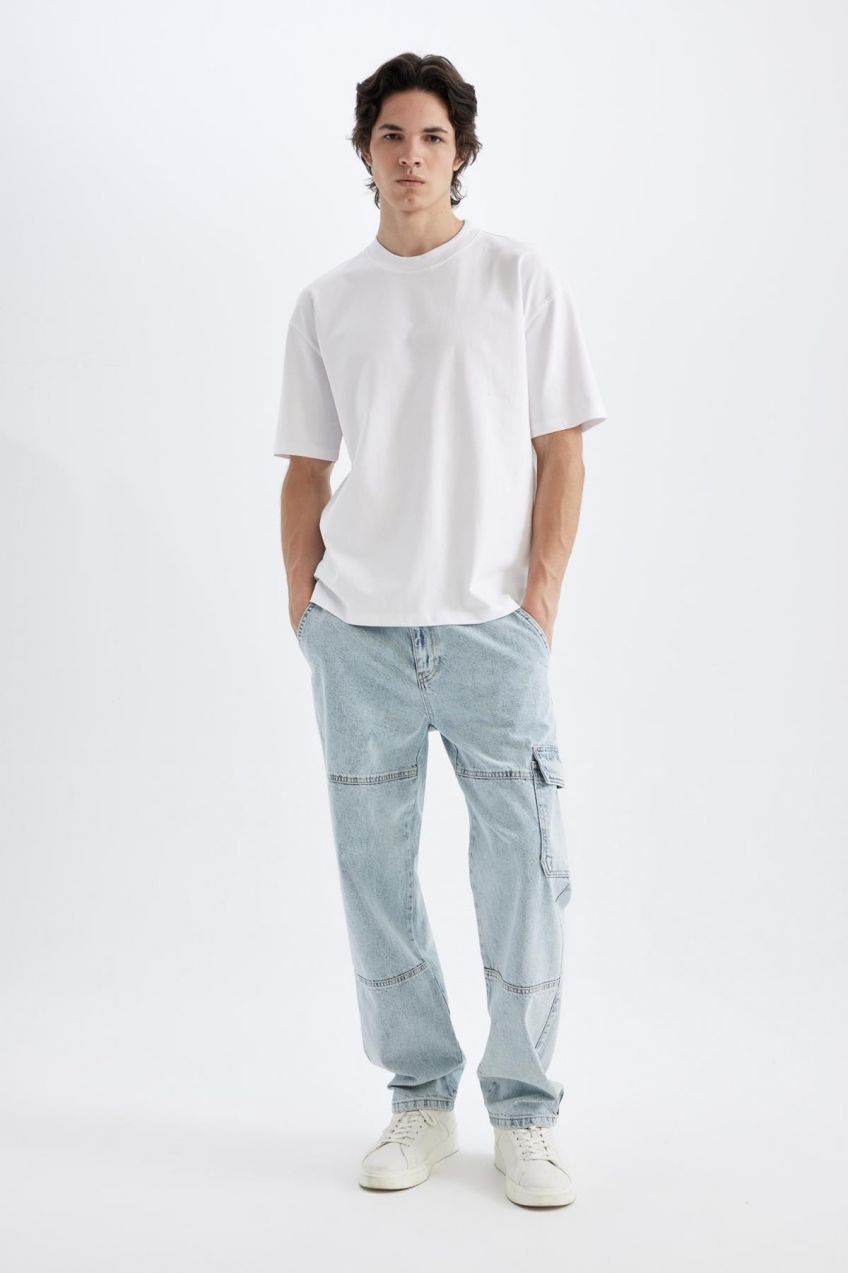 DEFACTO Wide Leg Fit Wide Fit Normal Waist Wide Leg Jean Trousers