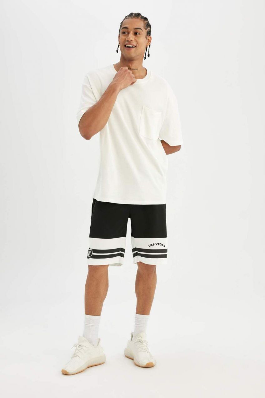 DEFACTO Fit Nfl Las Vegas Raiders Standard Fit Crop Shorts
