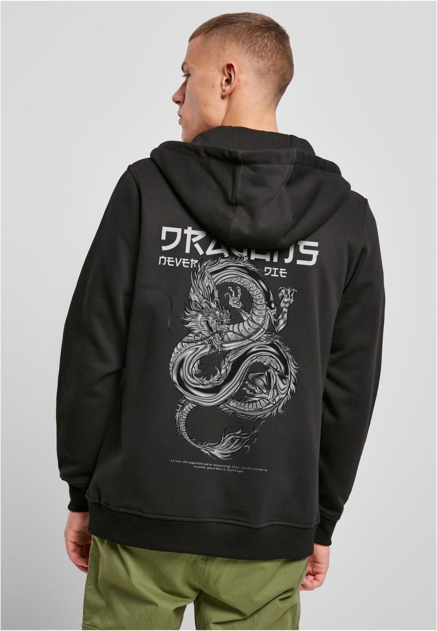 Men's sweatshirt Dragons Never Die Heavy Zip Hoody black