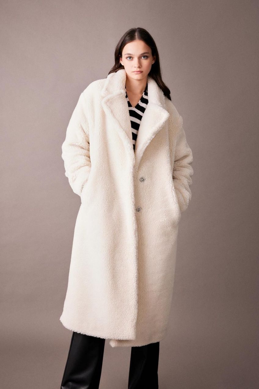 DEFACTO Regular Fit Plush Coat