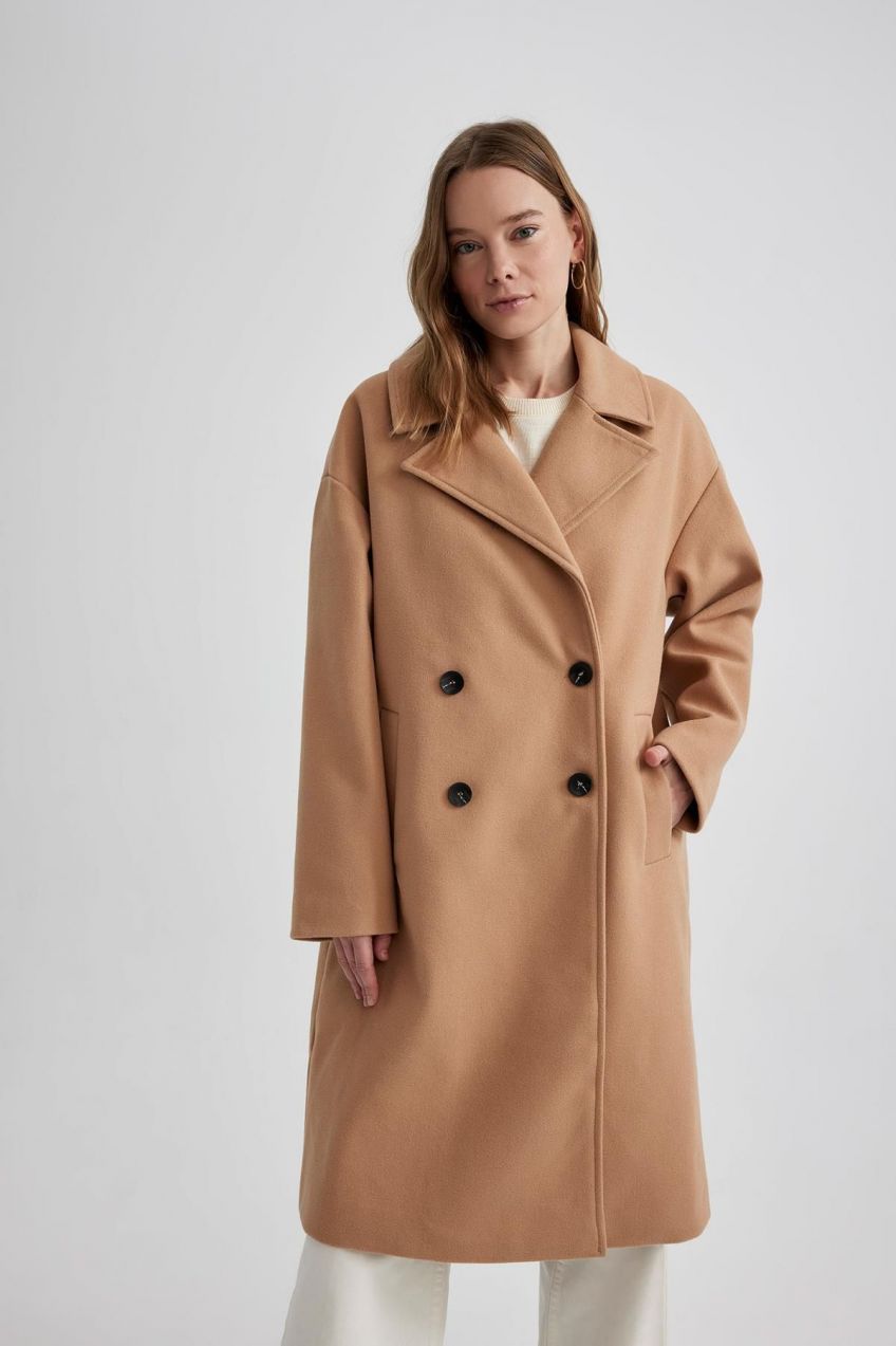 DEFACTO Regular Fit Taffeta Stamp Coat