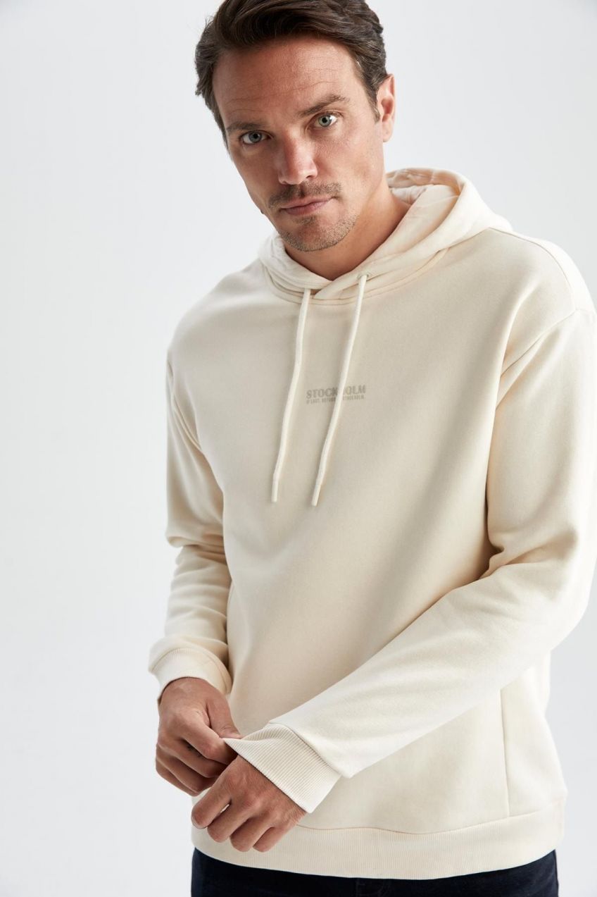 DEFACTO Relax Fit Hooded Sweatshirt