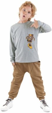 Denokids Tiger in Pocket Boy T-shirt Sweatpants Set