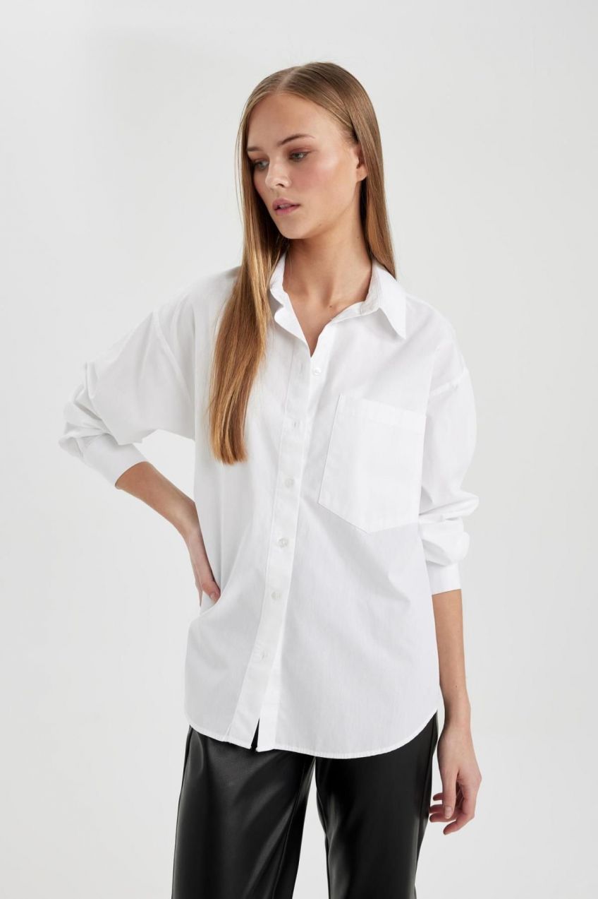 DEFACTO Oversize Fit Poplin Long Sleeve Shirt