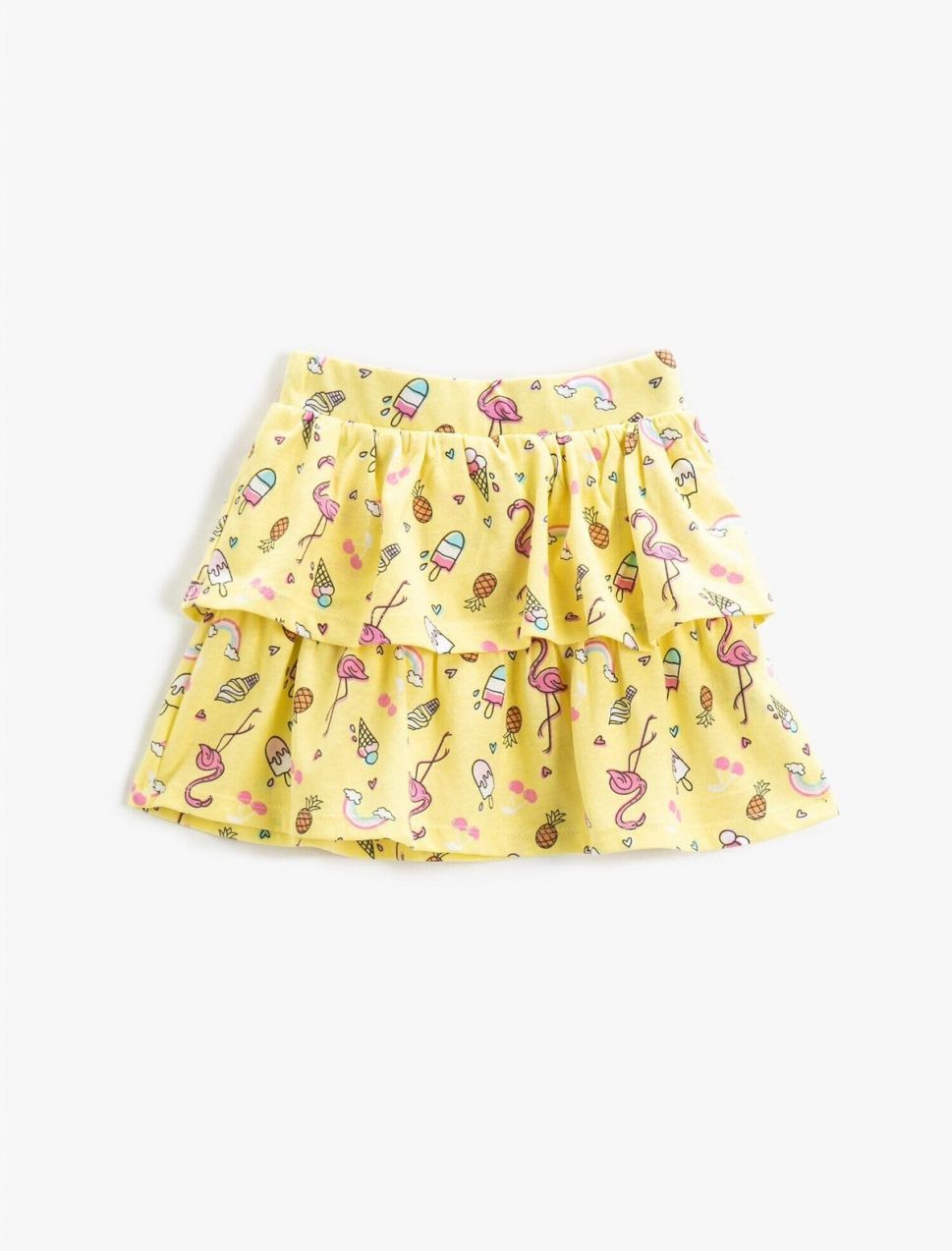 Koton Patterned Skirt with Ruffles
