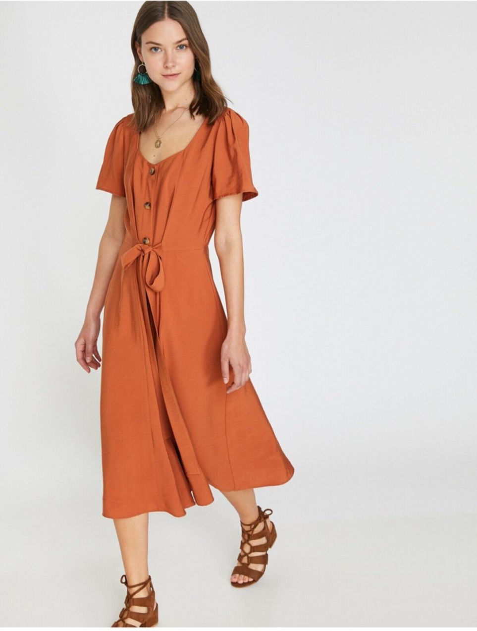 Koton Button Detailed Dress