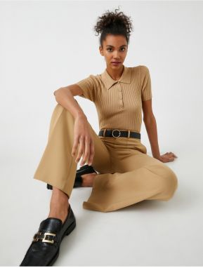 Koton Polo Neck Short Sleeve Knitwear Sweater