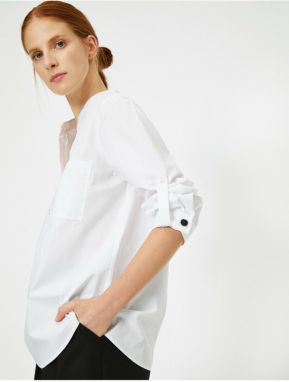 Koton Women's Button Detailed Poplin Blouse