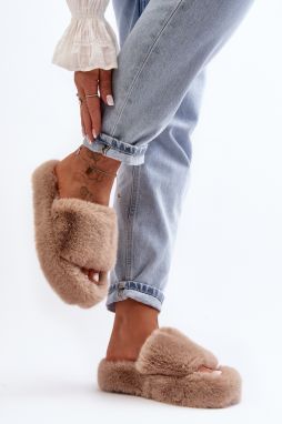 Women's Beige Fur Slippers Biella