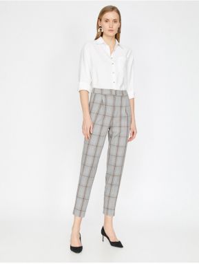 Koton Women's Blue/Grey Check Pants