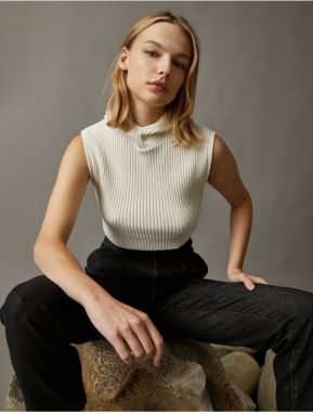 Koton Ribbed Sleeveless Knitwear Sweater