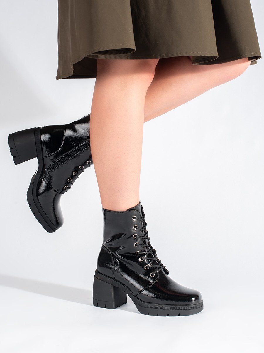 High lace-up ankle boots black Sergio Leone