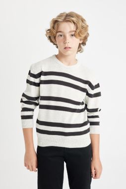 DEFACTO Boy's Crew Neck Striped Sweater
