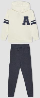 DEFACTO Boy's Printed Sweatshirt Sweatpants 2-Piece Set