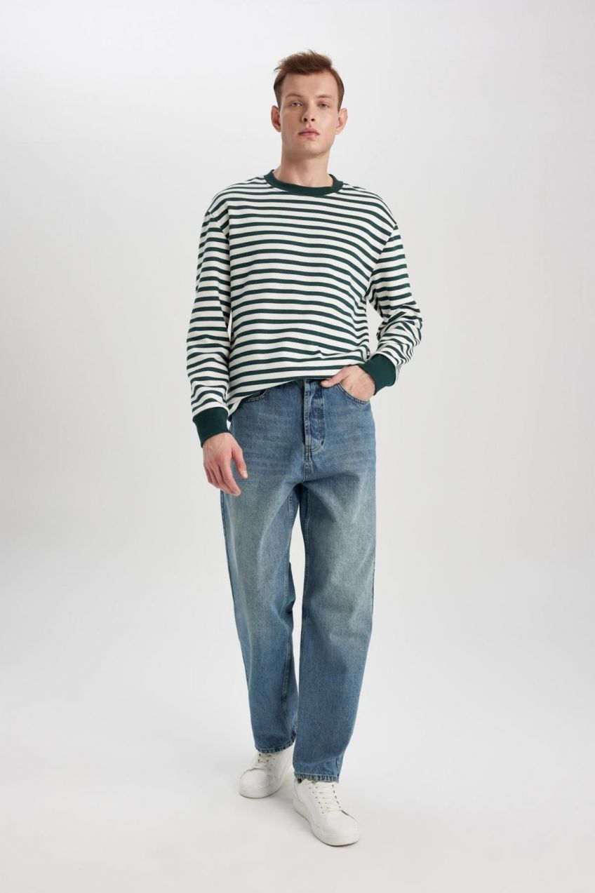 DEFACTO Baggy Wide Fit Normal Waist Wide Leg Jean Trousers