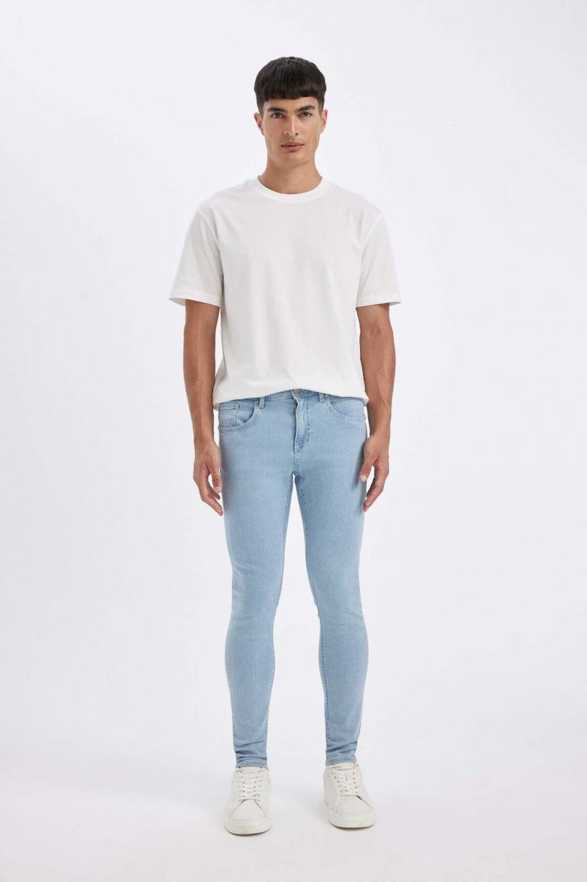 DEFACTO Super Skinny Fit Slim Fit Normal Waist Extra Narrow Leg Jean Trousers