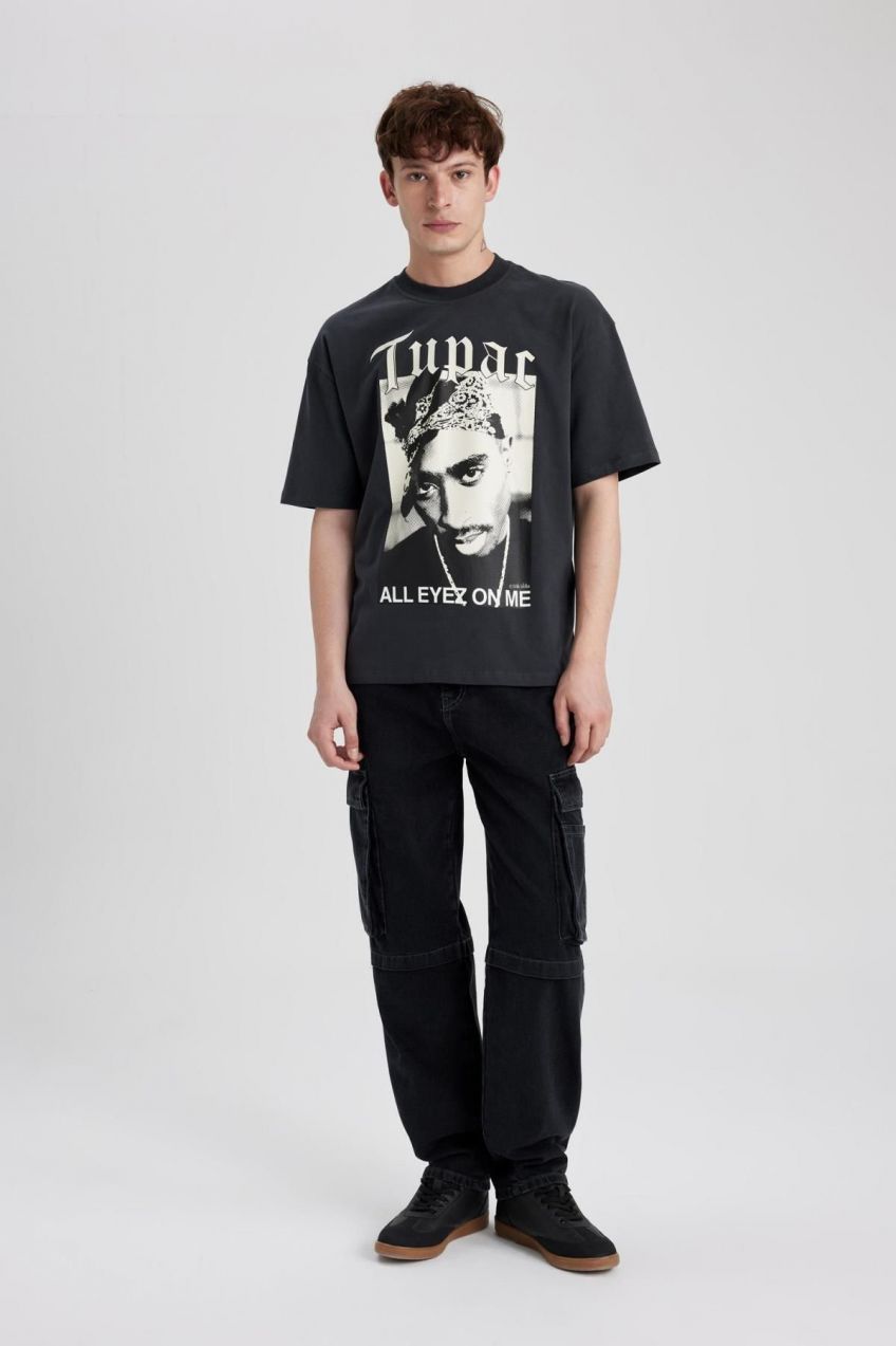 DEFACTO Relax Fit Cargo Pocket Wide Leg Jean Trousers