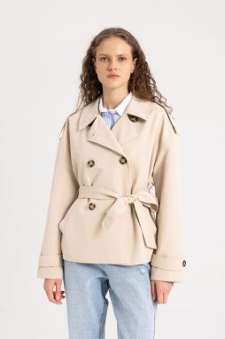 DEFACTO Regular Fit Belted Short Trench Coat