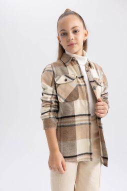 DEFACTO Girl's Flannel Long Sleeve Shirt