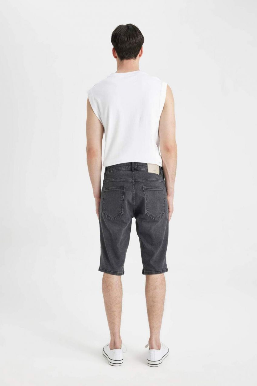 DEFACTO Regular Fit Normal Mold Norma Waist Normal Leg Jean Bermuda Shorts
