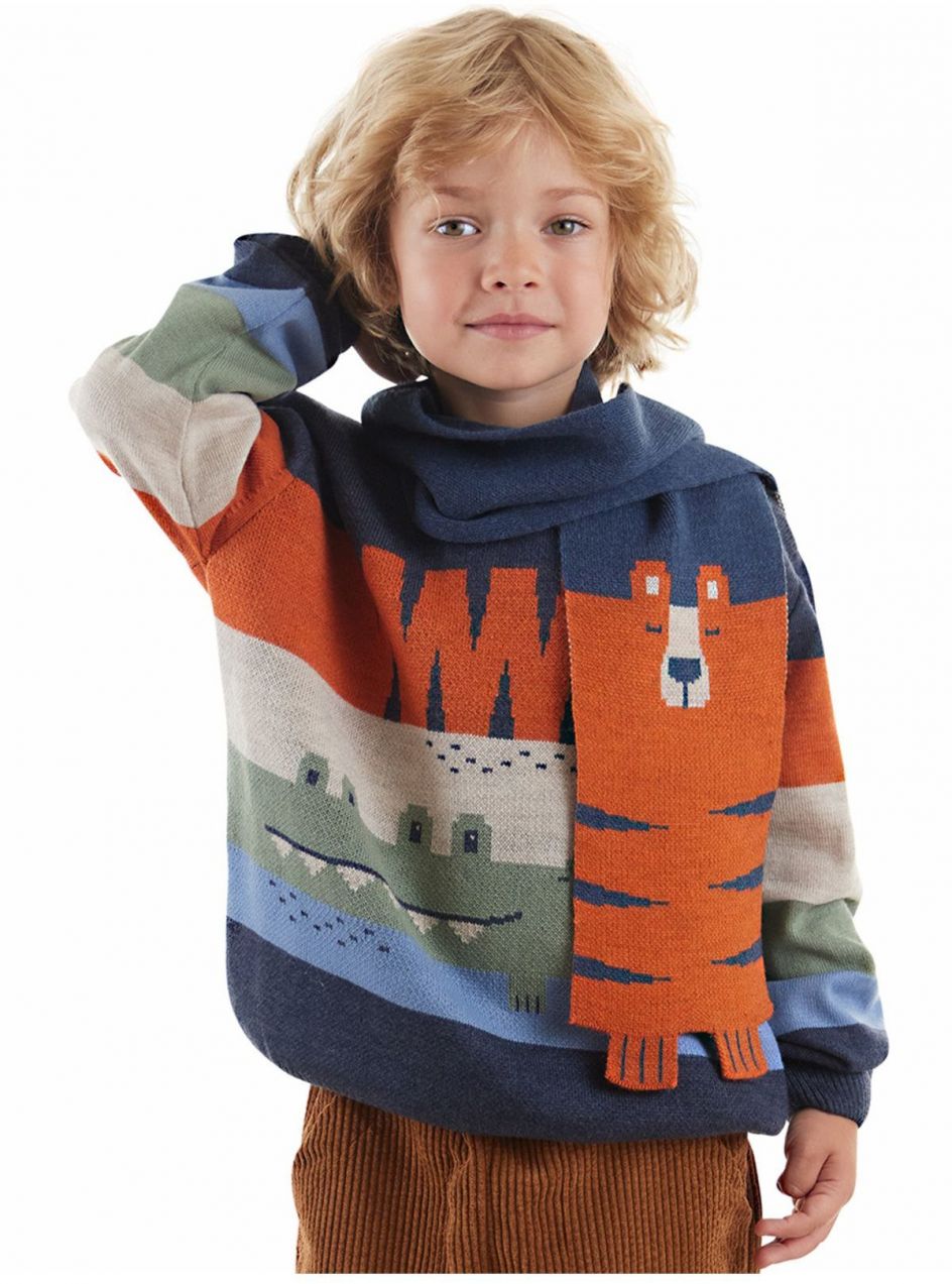 Denokids Tiger Crocodile Boy Scarf