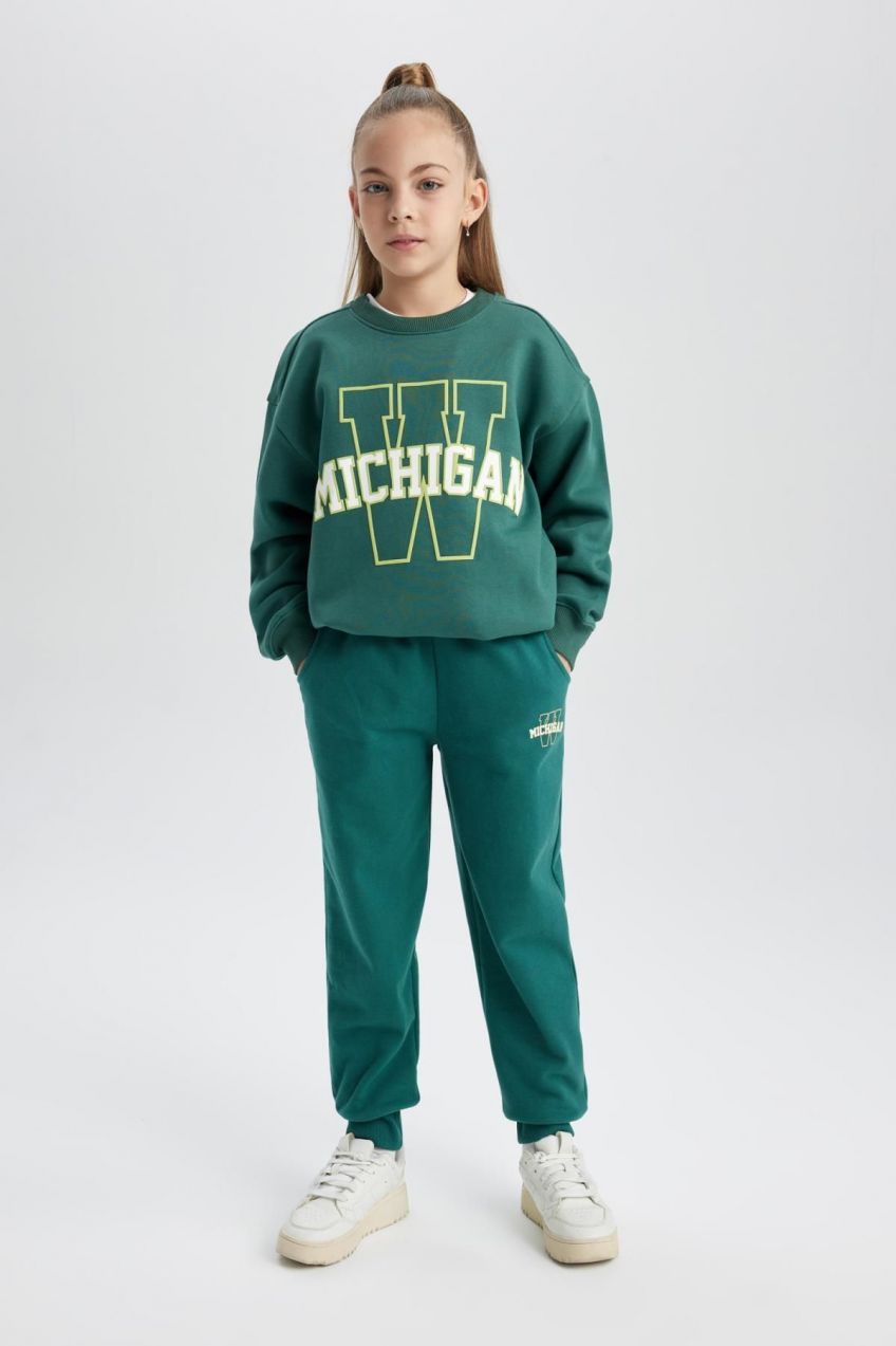 DEFACTO Girls' Printed Jogger Sweatpants