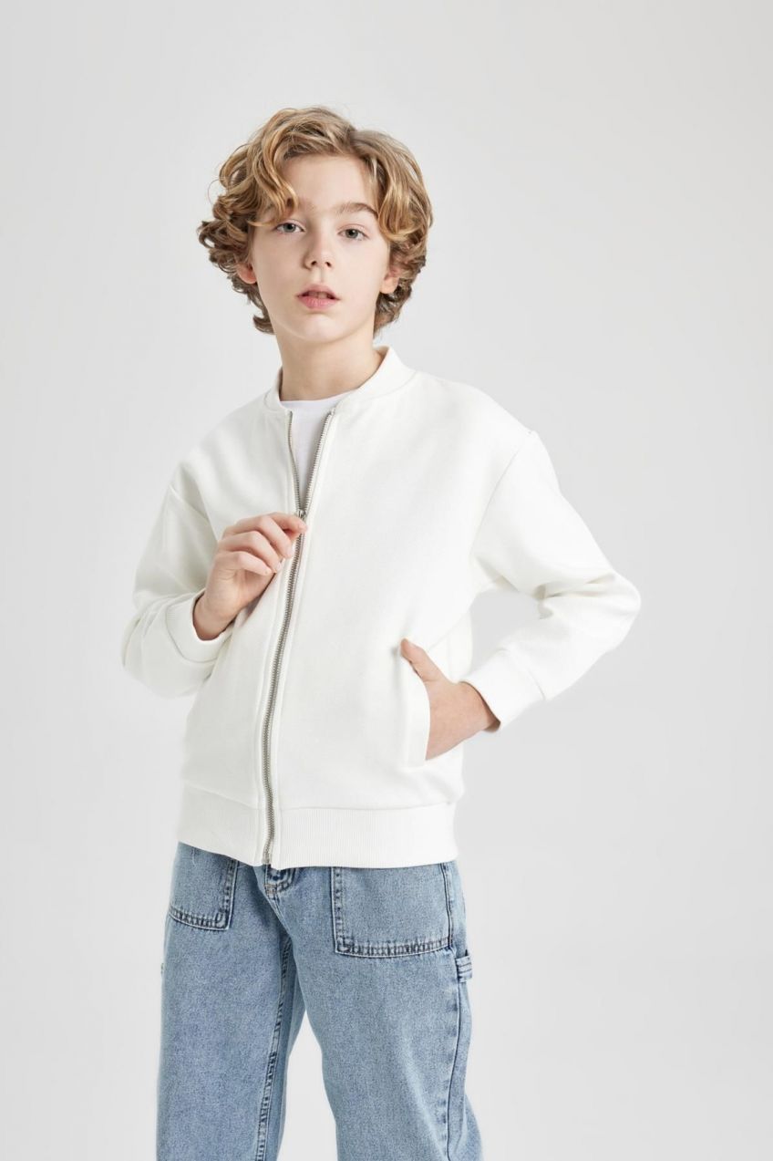 DEFACTO Boys College Collar Bomber Cardigan